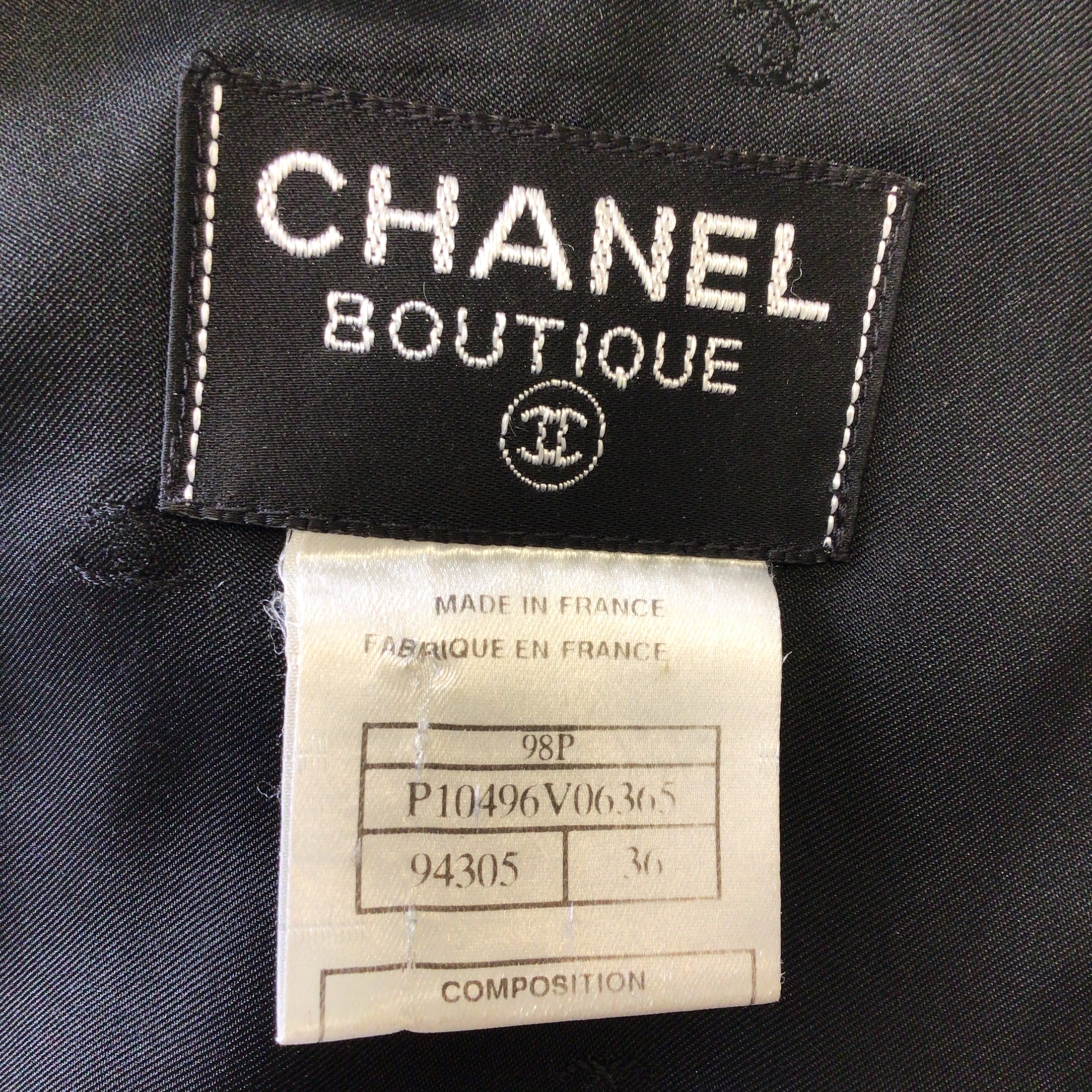 Chanel Boutique Black Vintage 1998 Sleeveless Wool Dress