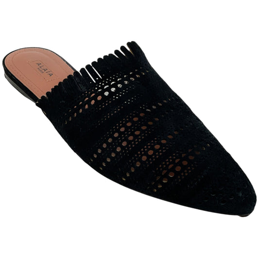 Alaia Black Suede Ciabattina Mules
