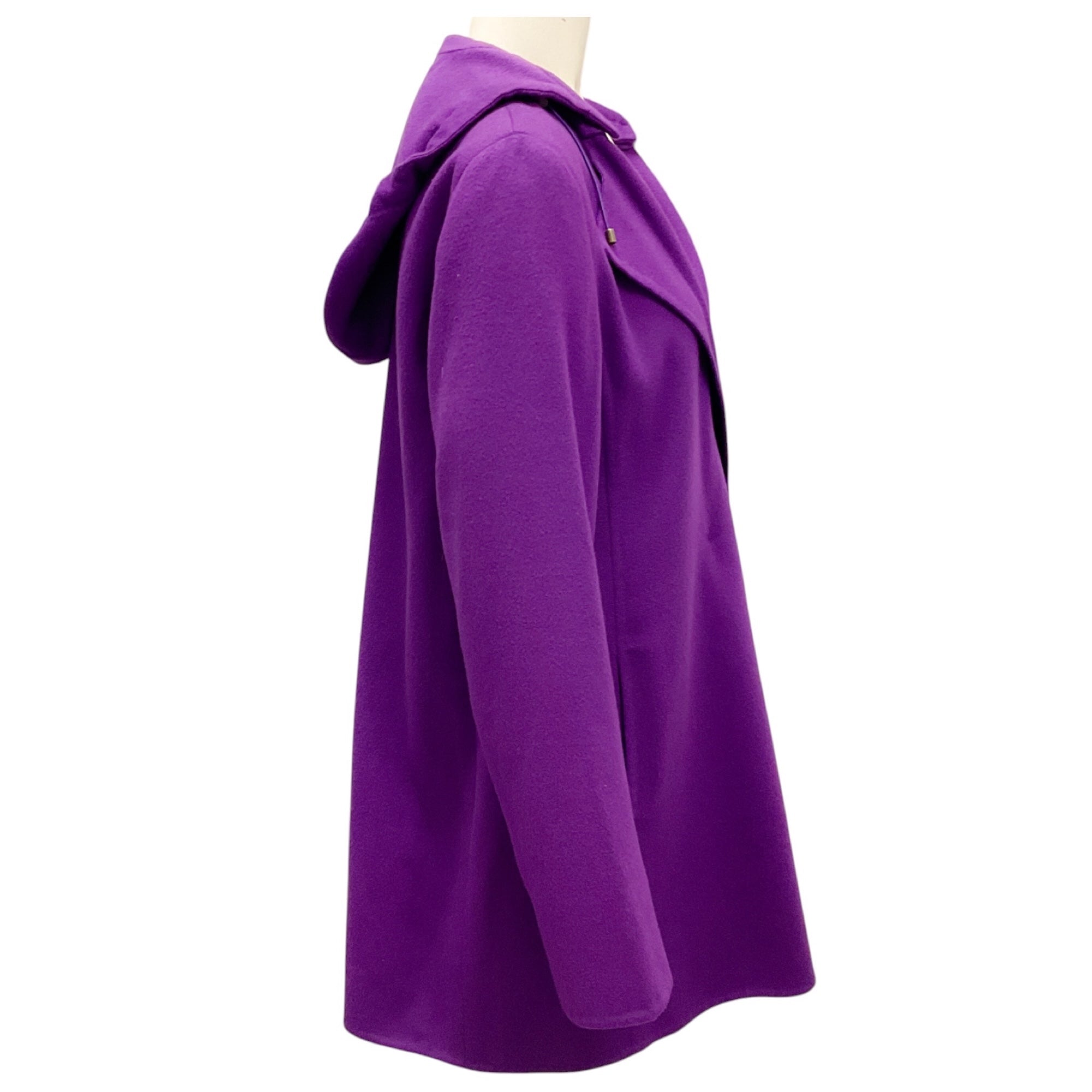 Akris Purple Hooded Wool Coat