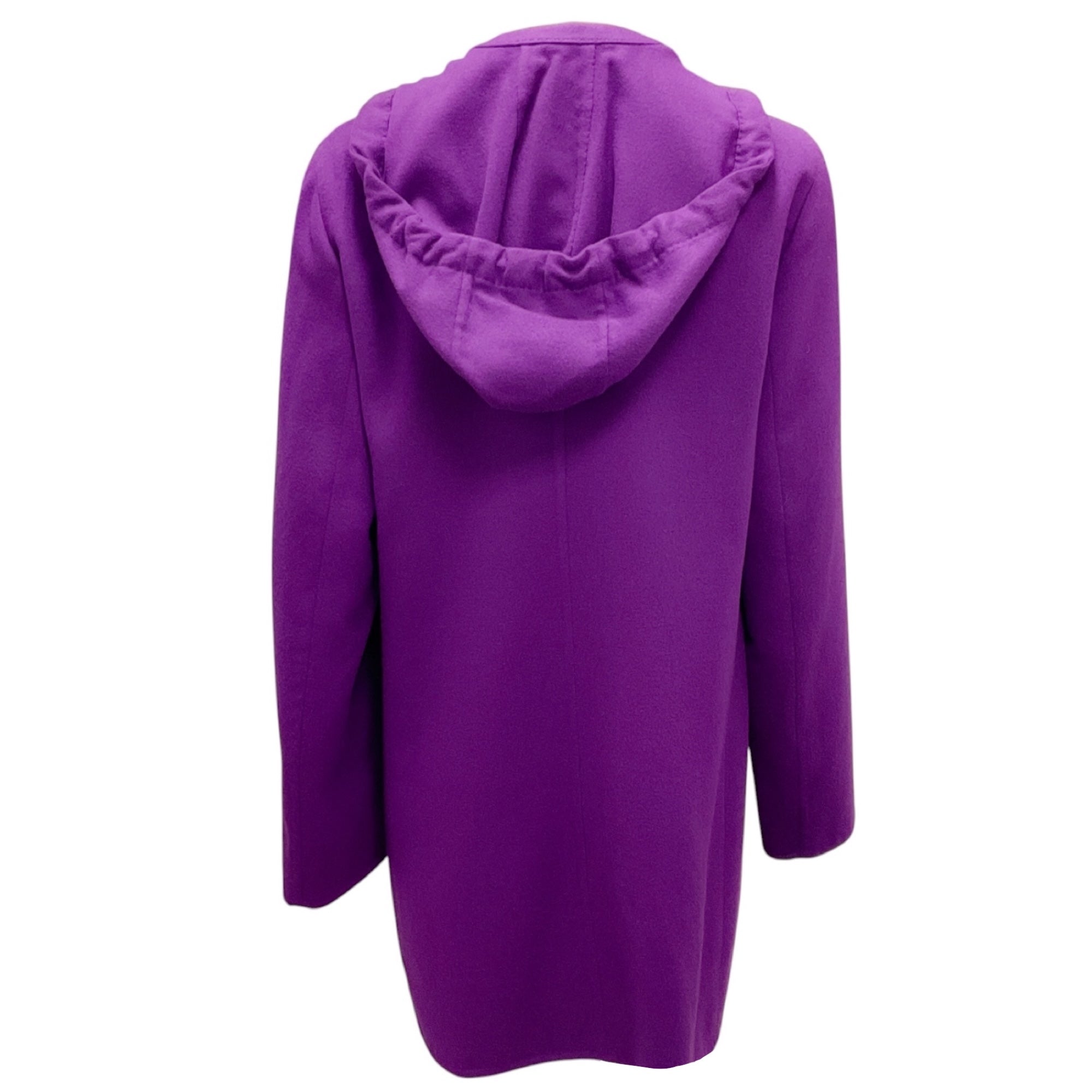 Akris Purple Hooded Wool Coat