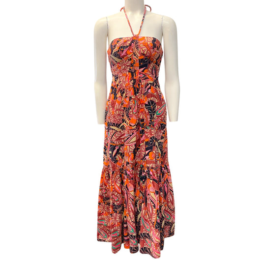 A.L.C. Rust Multi Adelle Halter Midi Dress
