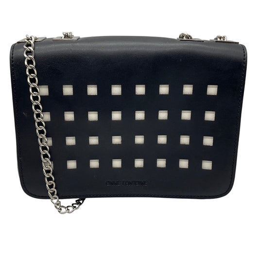 Anne Fontaine Black / White Grid Pattern Leather Mini Bag