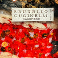 Load image into Gallery viewer, Brunello Cucinelli Red / Grey / Beige Multi Chunky Knit Belted Cardigan with Sequin Embellishments
