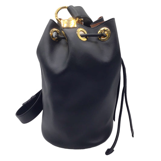 Marni Black / Gold Hardware Calfskin Leather Bucket Bag