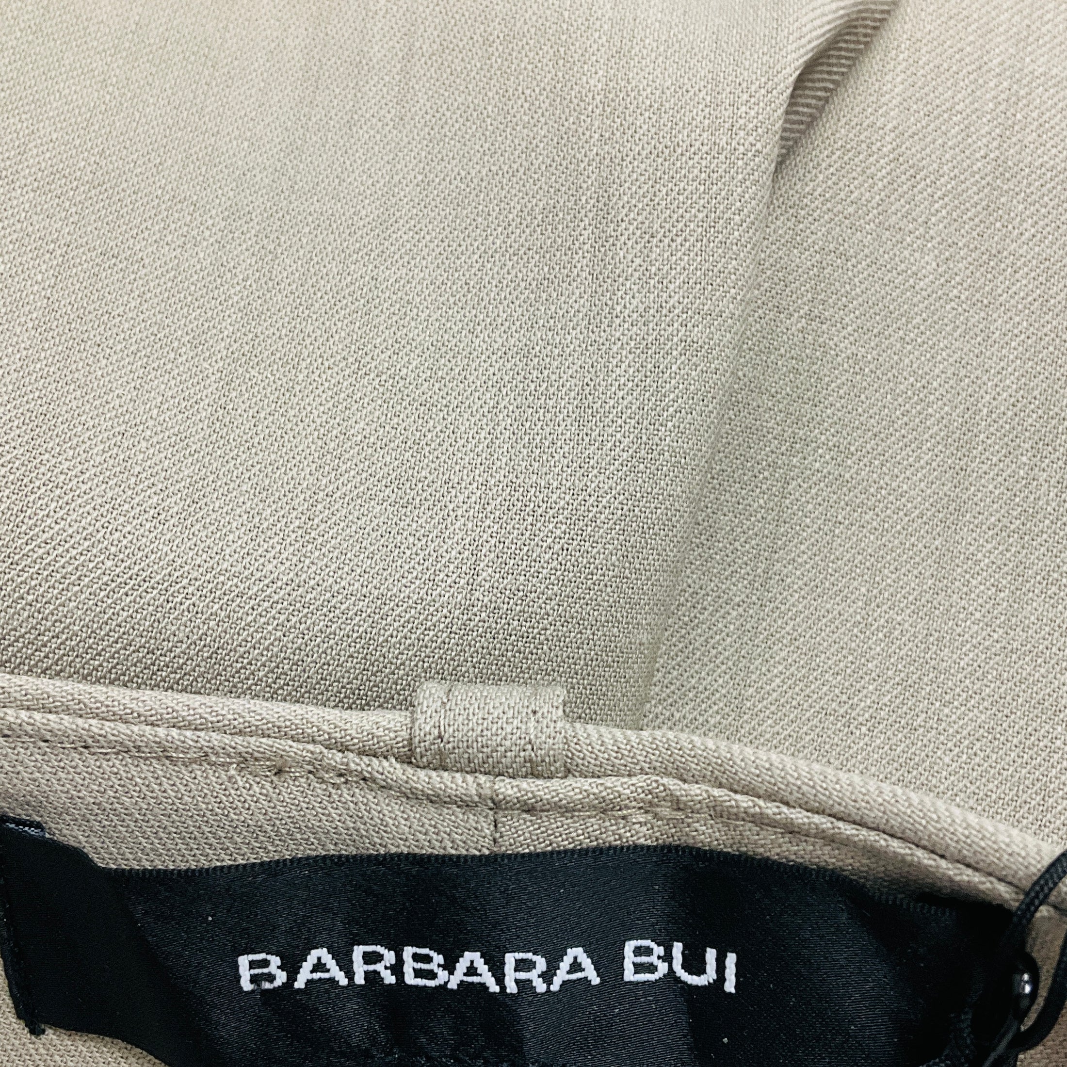 Barbara Bui Taupe Straight Leg Wool Trousers