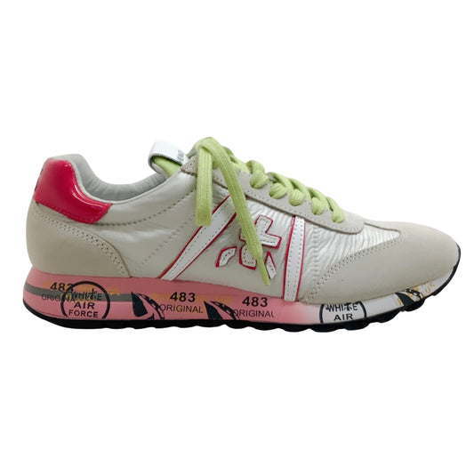 Premiata White / Pink / Green Lucy Sneakers