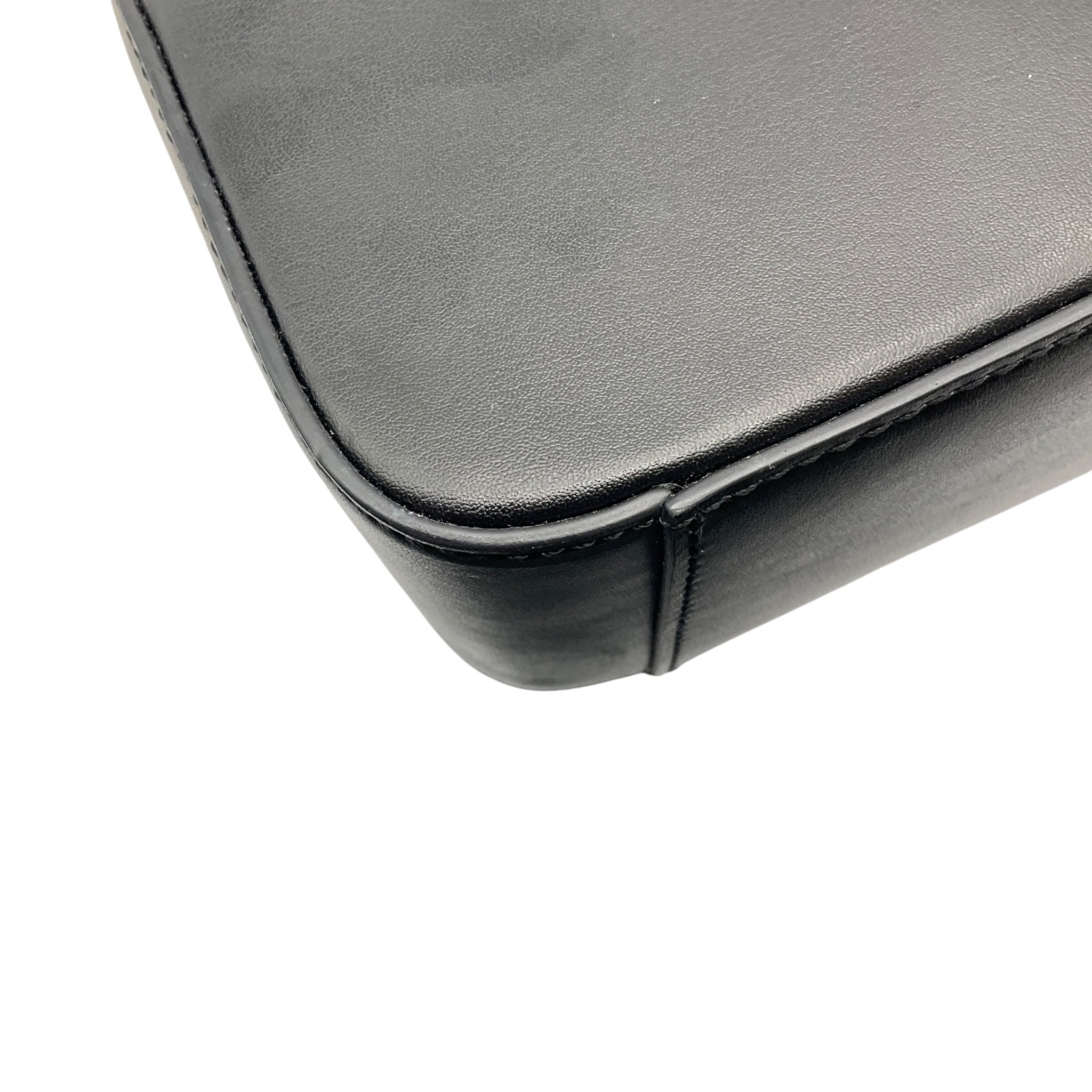 Anne Fontaine Black / White Grid Pattern Leather Mini Bag