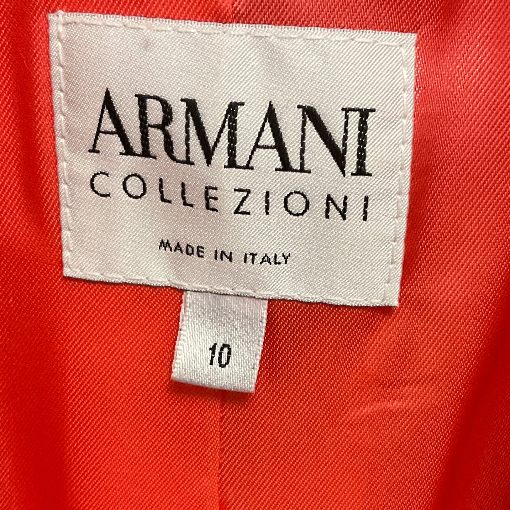 Armani Collezioni Orange Grosgrain Trimmed Silk Jacquard Jacket