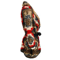 Load image into Gallery viewer, Brunello Cucinelli Red / Grey / Beige Multi Chunky Knit Belted Cardigan with Sequin Embellishments
