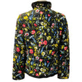 Load image into Gallery viewer, Escada Black Multi Floral Quilted Down Ruffled Puffer Jacket
