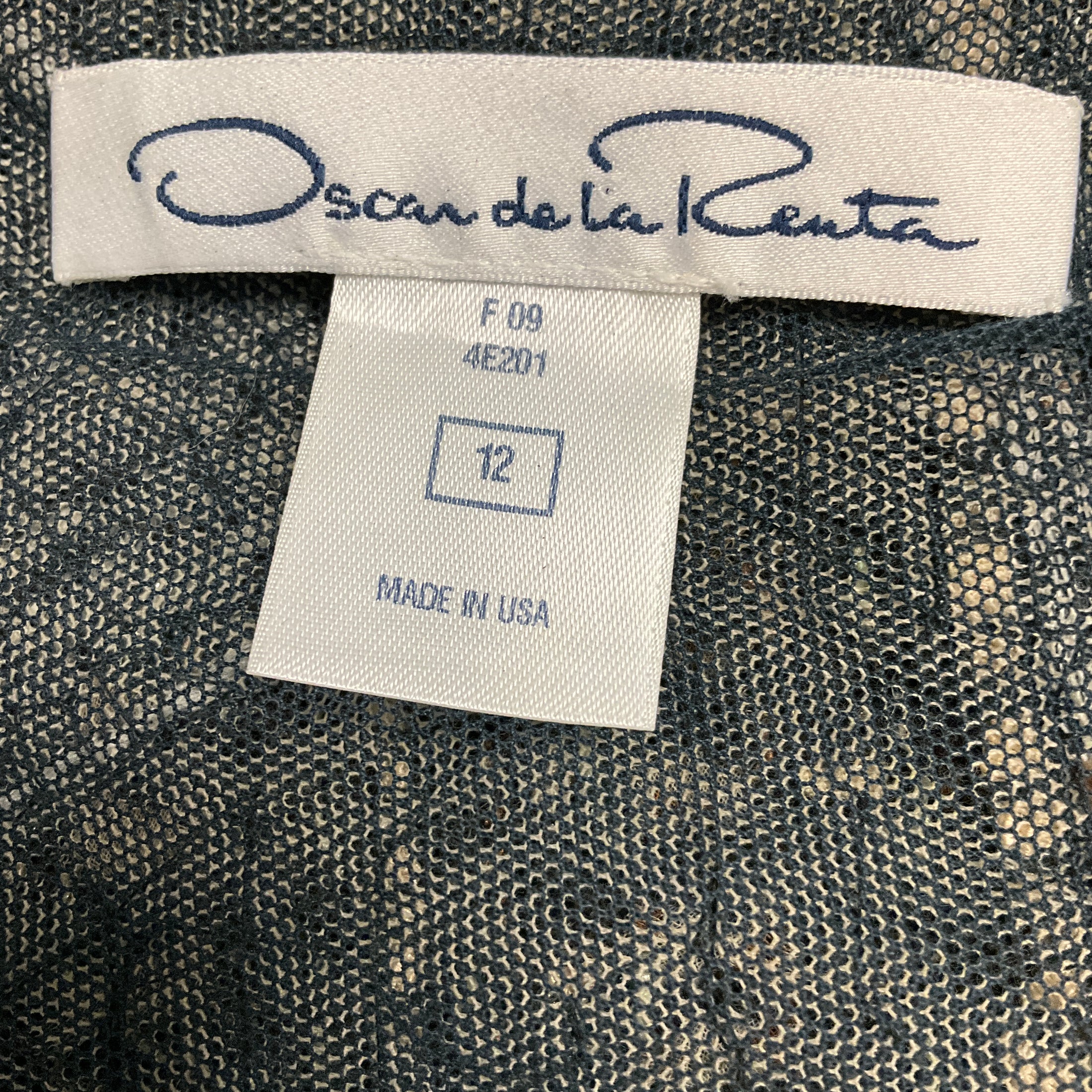 Oscar de la Renta Ivory / Black Pearl and Bead Embellished Knit Jacket with Sequins
