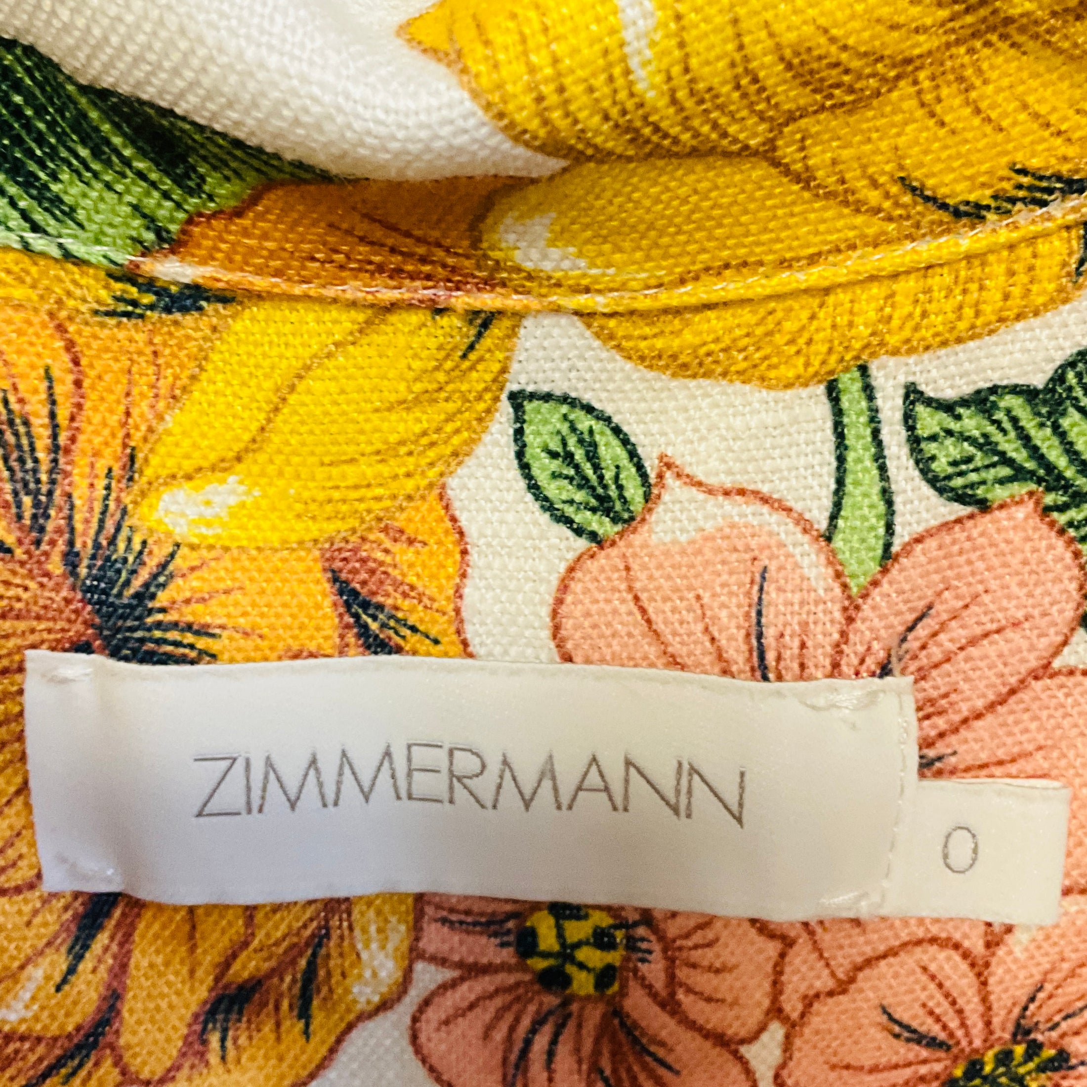 Zimmermann Yellow Multi Floral Printed Linen Dress