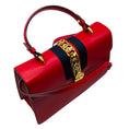 Load image into Gallery viewer, Gucci Red Calfskin Leather Medium Sylvie Two Way Top Handle Bag
