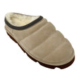 Load image into Gallery viewer, Brunello Cucinelli Beige Monili Bead Embellished Shearling Lined Quilted Suede Slippers
