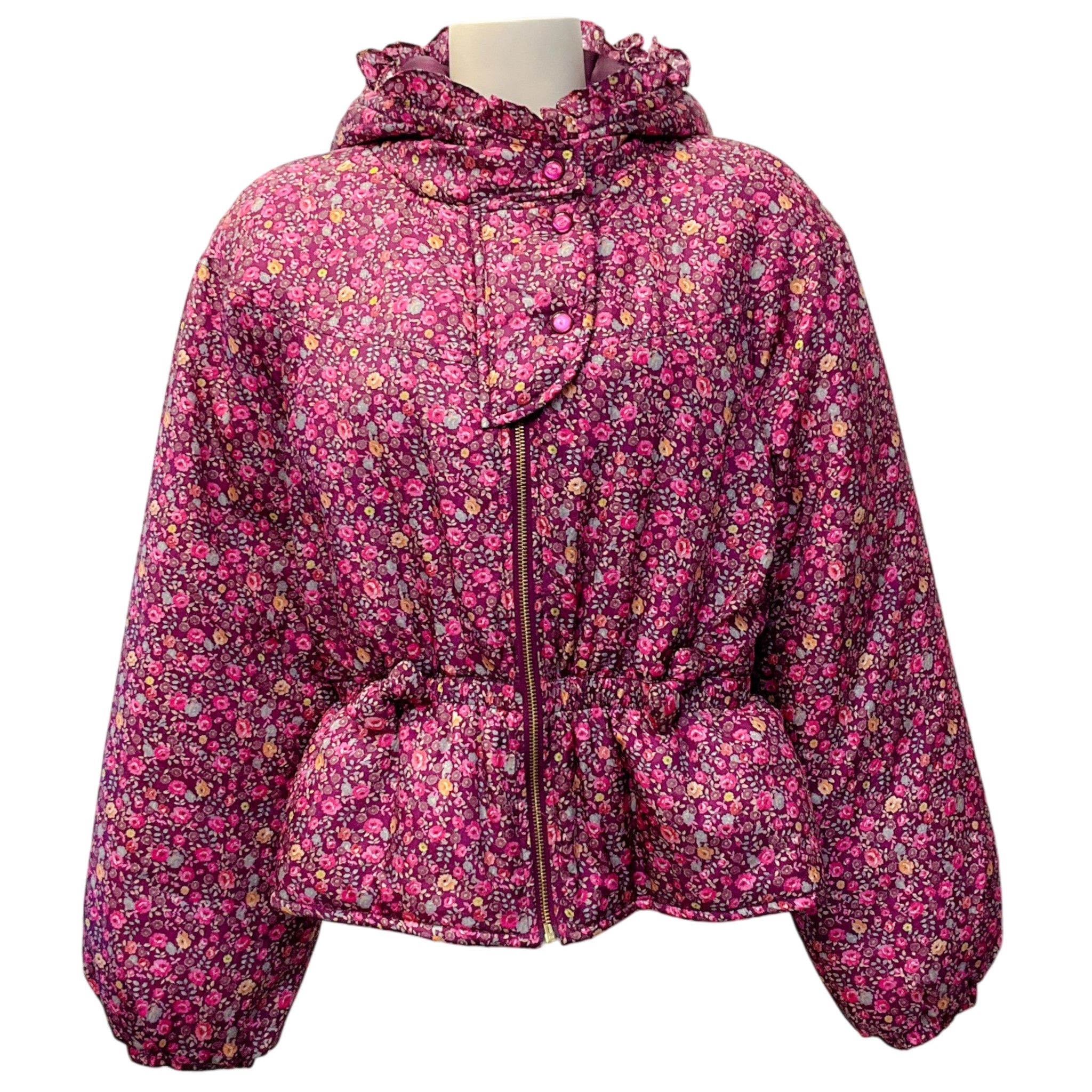 Love Shack Fancy Purple Floral Pint Modena Puffer Jacket

