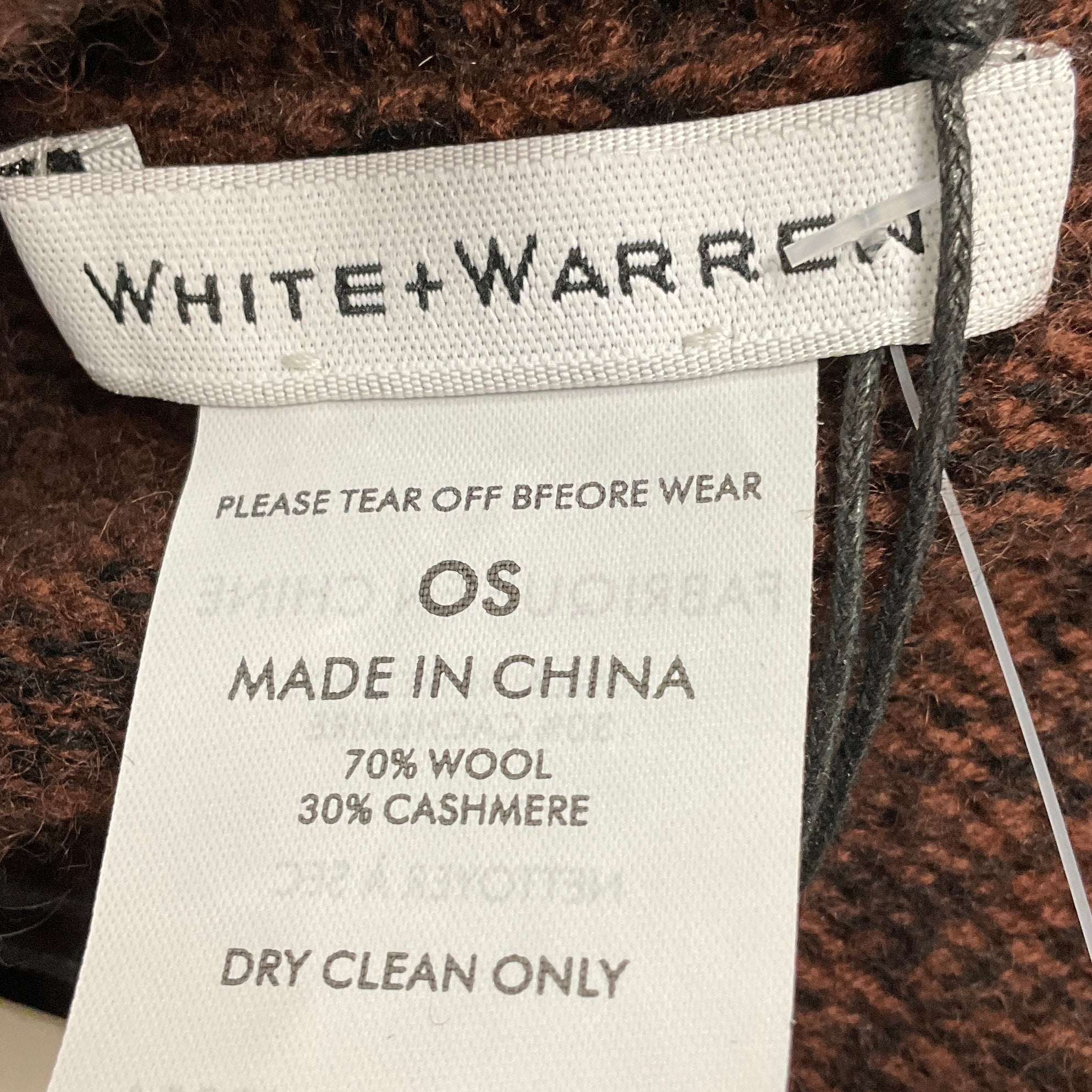 White + Warren Umber / Black Marl Cashmere Blend Open Poncho
