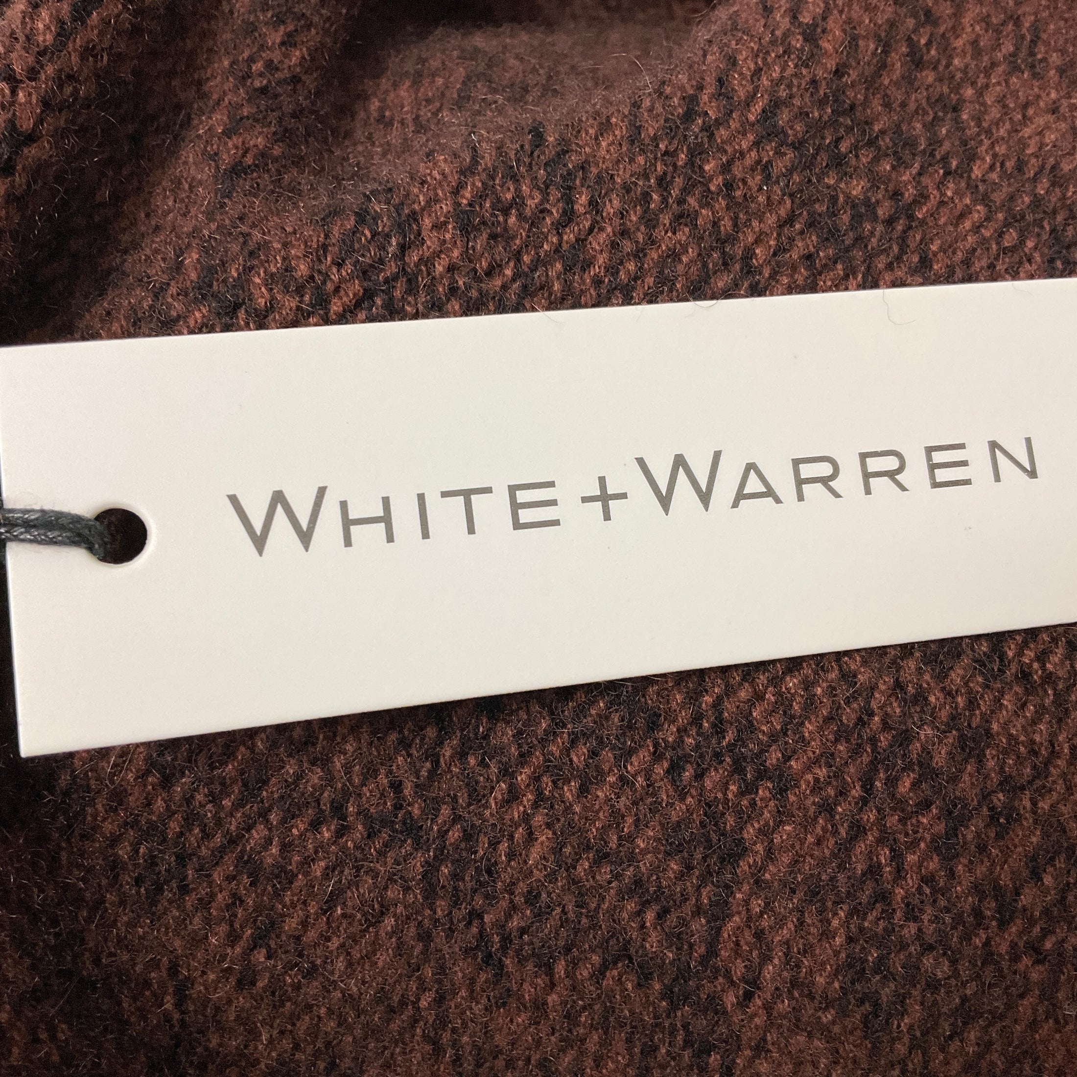White + Warren Umber / Black Marl Cashmere Blend Open Poncho
