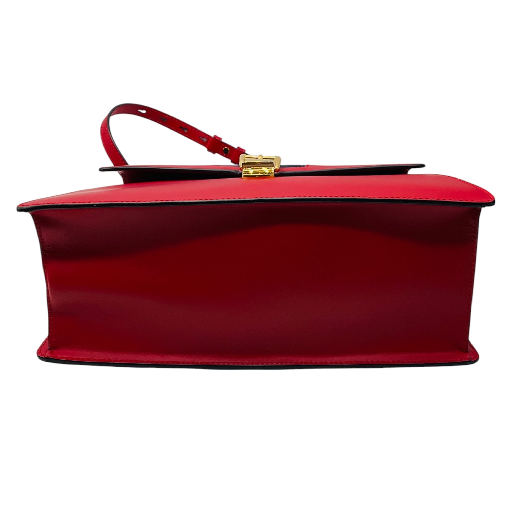 Gucci Red Calfskin Leather Medium Sylvie Two Way Top Handle Bag