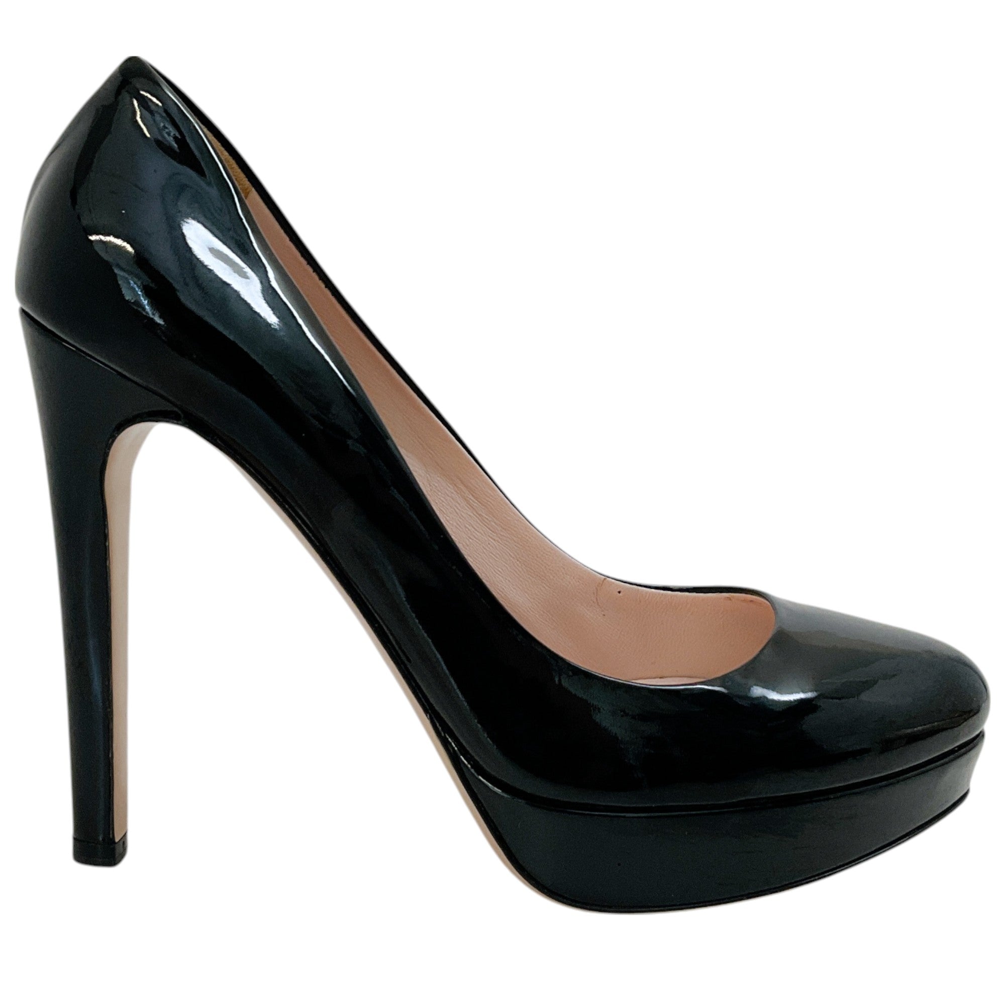 Miu Miu Black Patent Platform Pumps