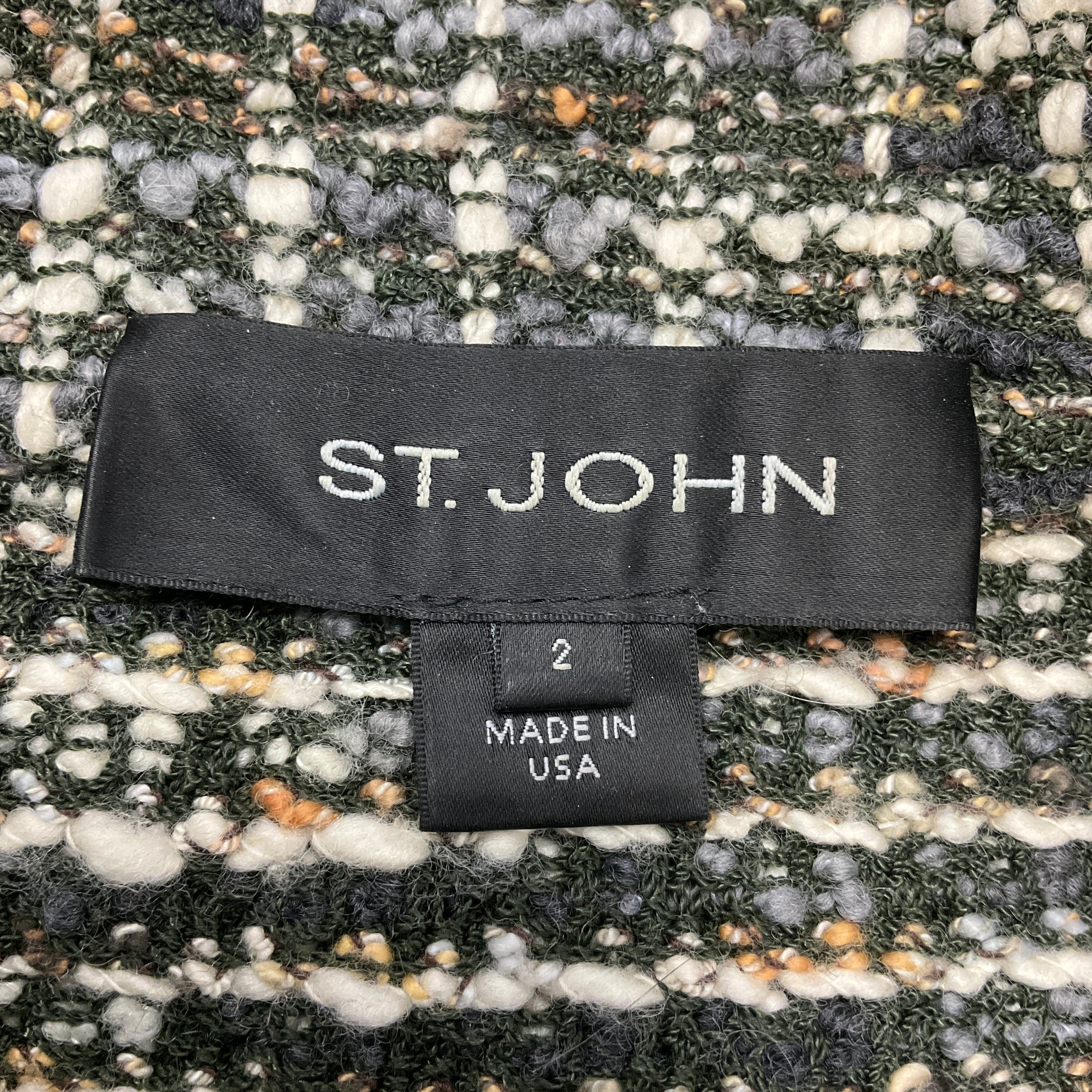 St. John Olive / Ivory Multi Tweed Jacket