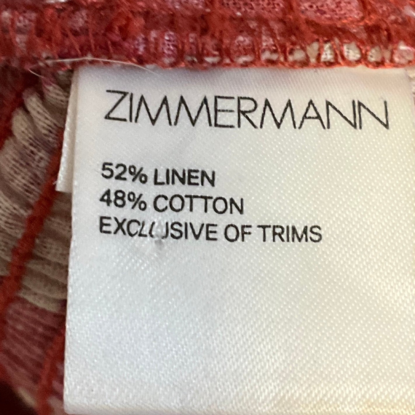 Zimmermann Red Washed Iris Corsair Shirred Flutter Mini Dress