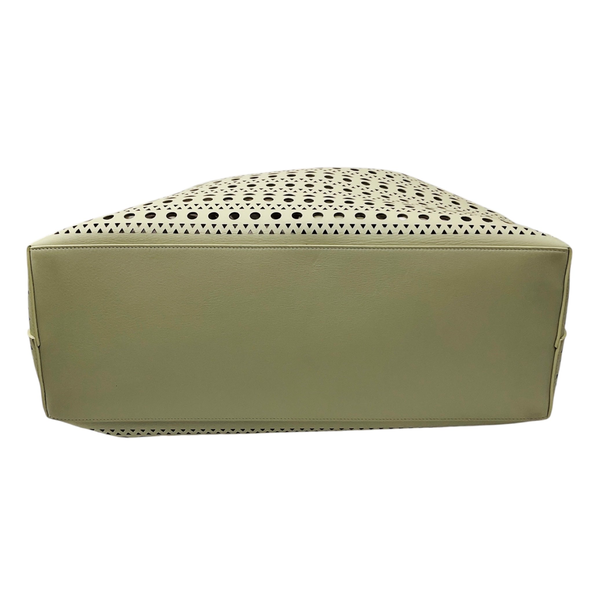 Alaia Argile Mina 44 Large Cut Out Neo Vienne Soft Calfskin Leather Tote Bag