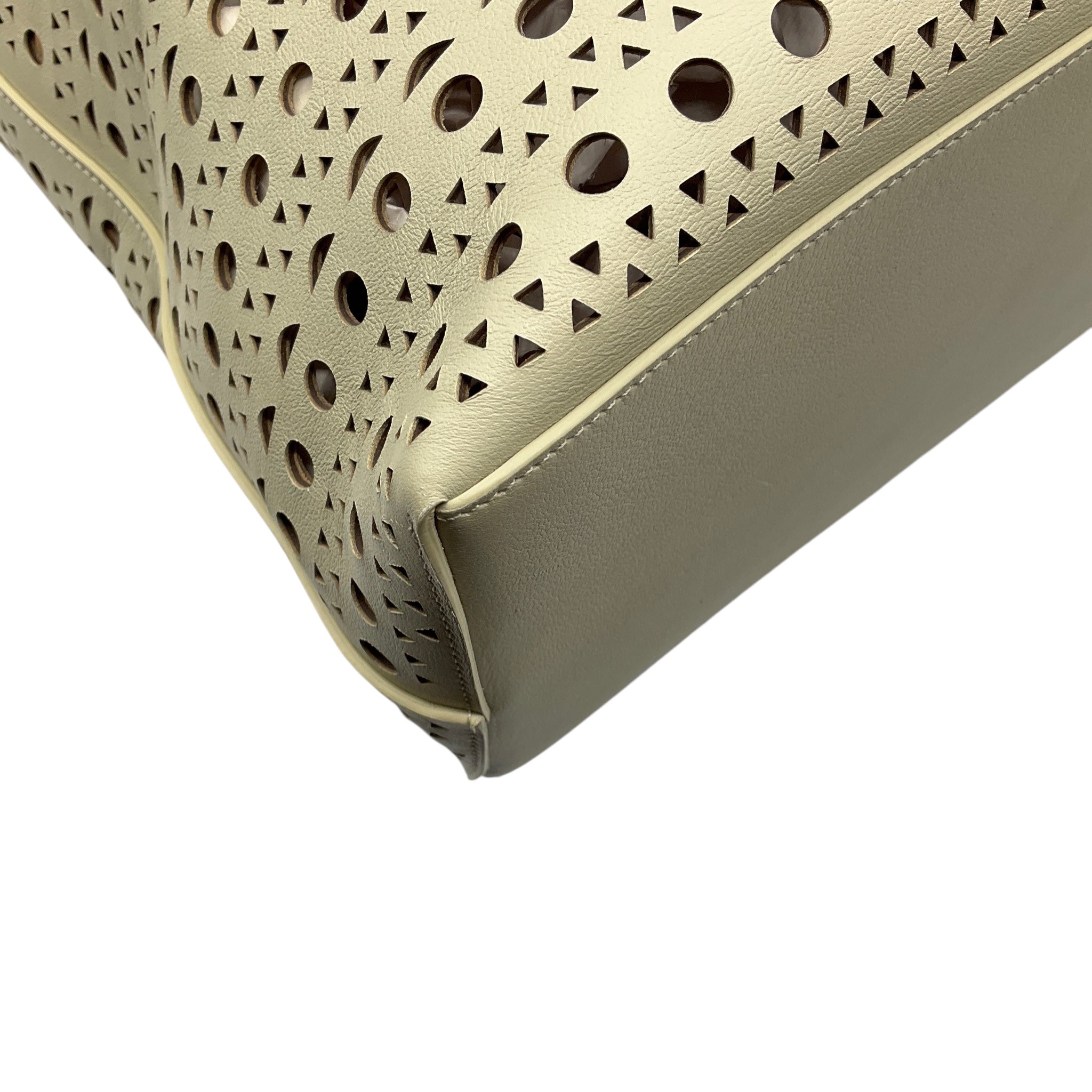 Alaia Argile Mina 44 Large Cut Out Neo Vienne Soft Calfskin Leather Tote Bag