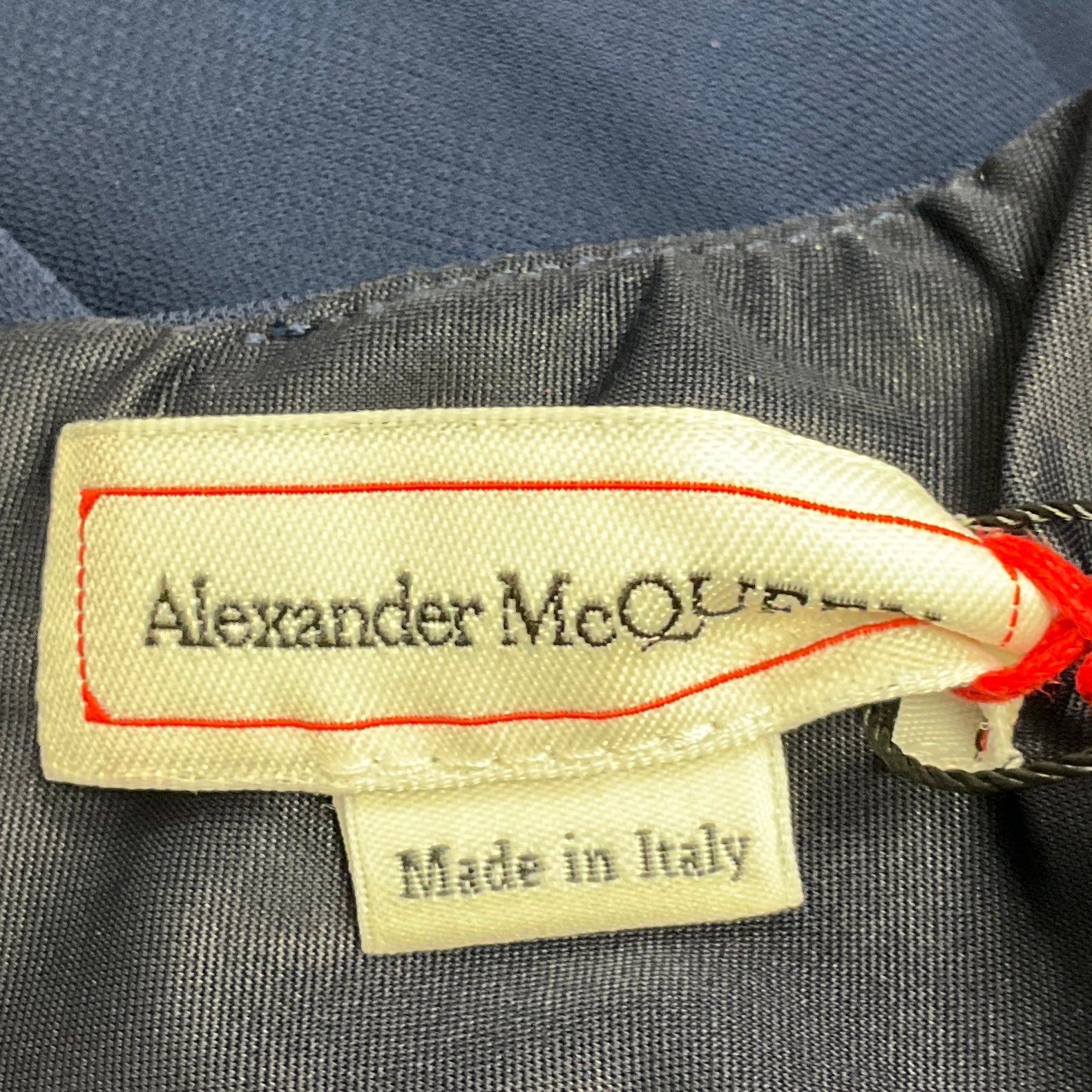 Alexander McQueen Navy 2020 Draped Cocktail Dress