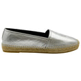 Load image into Gallery viewer, Yves Saint Laurent Silver Metallic Leather Flat Espadrilles
