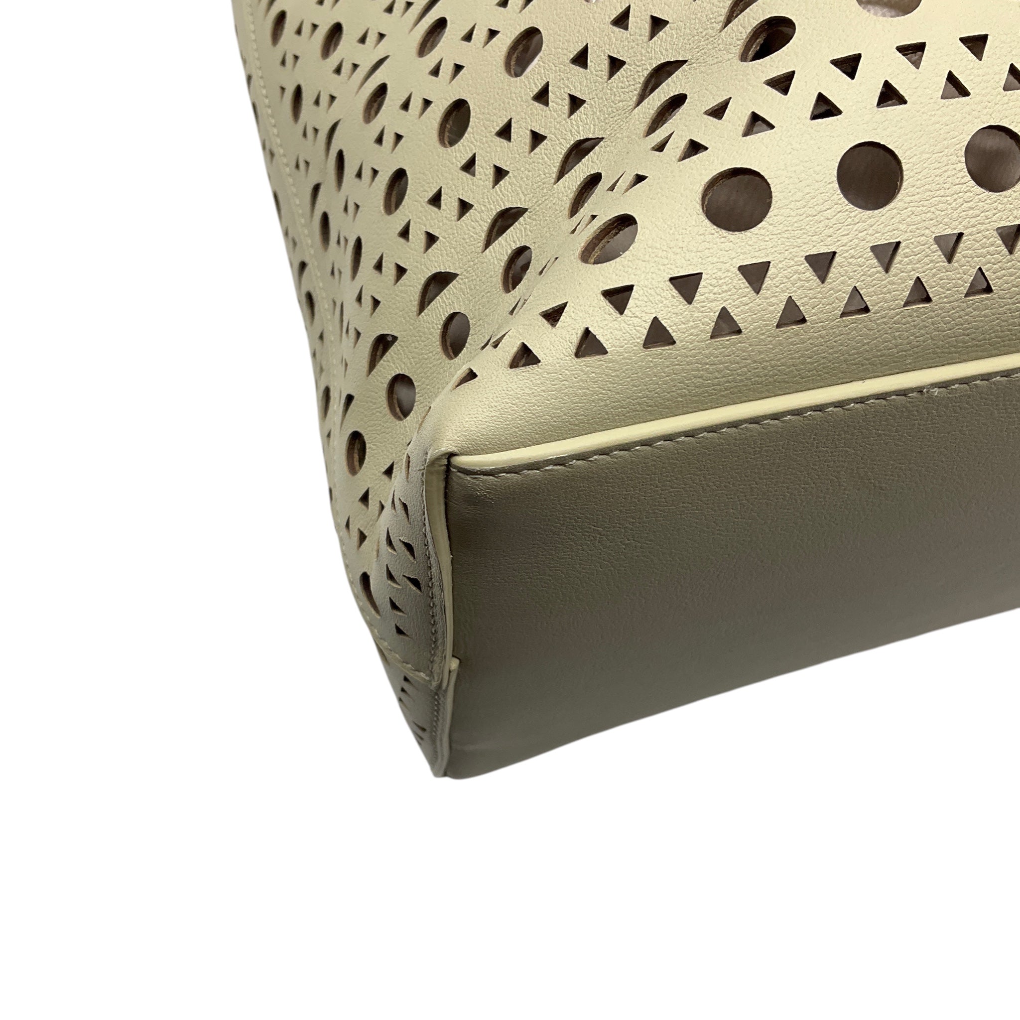 Alaia Argile Mina 44 Large Cut Out Neo Vienne Soft Calfskin Leather Tote Bag