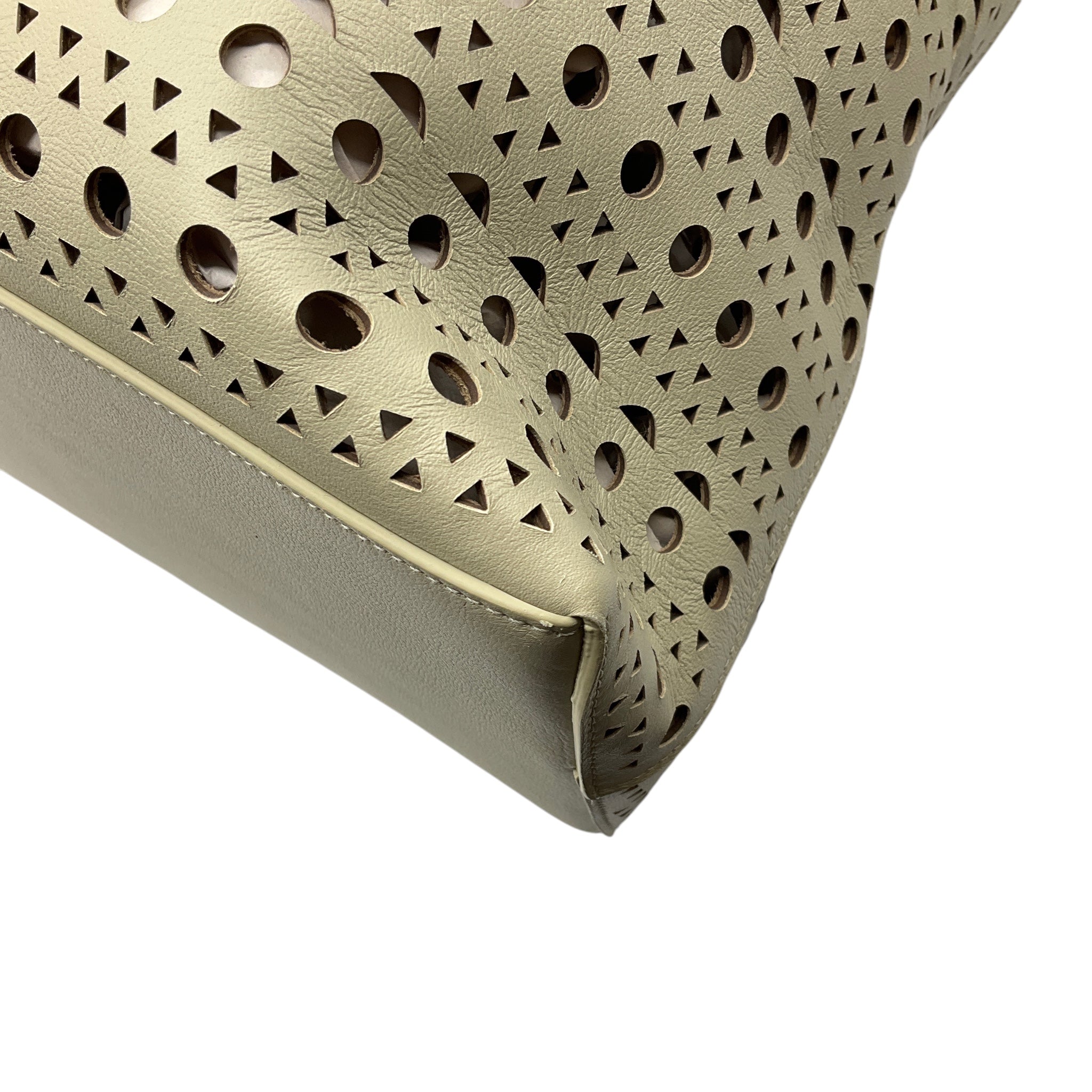 Alaia Argile Mina 44 Large Cut Out Neo Vienne Soft Calfskin Leather Tote Bag