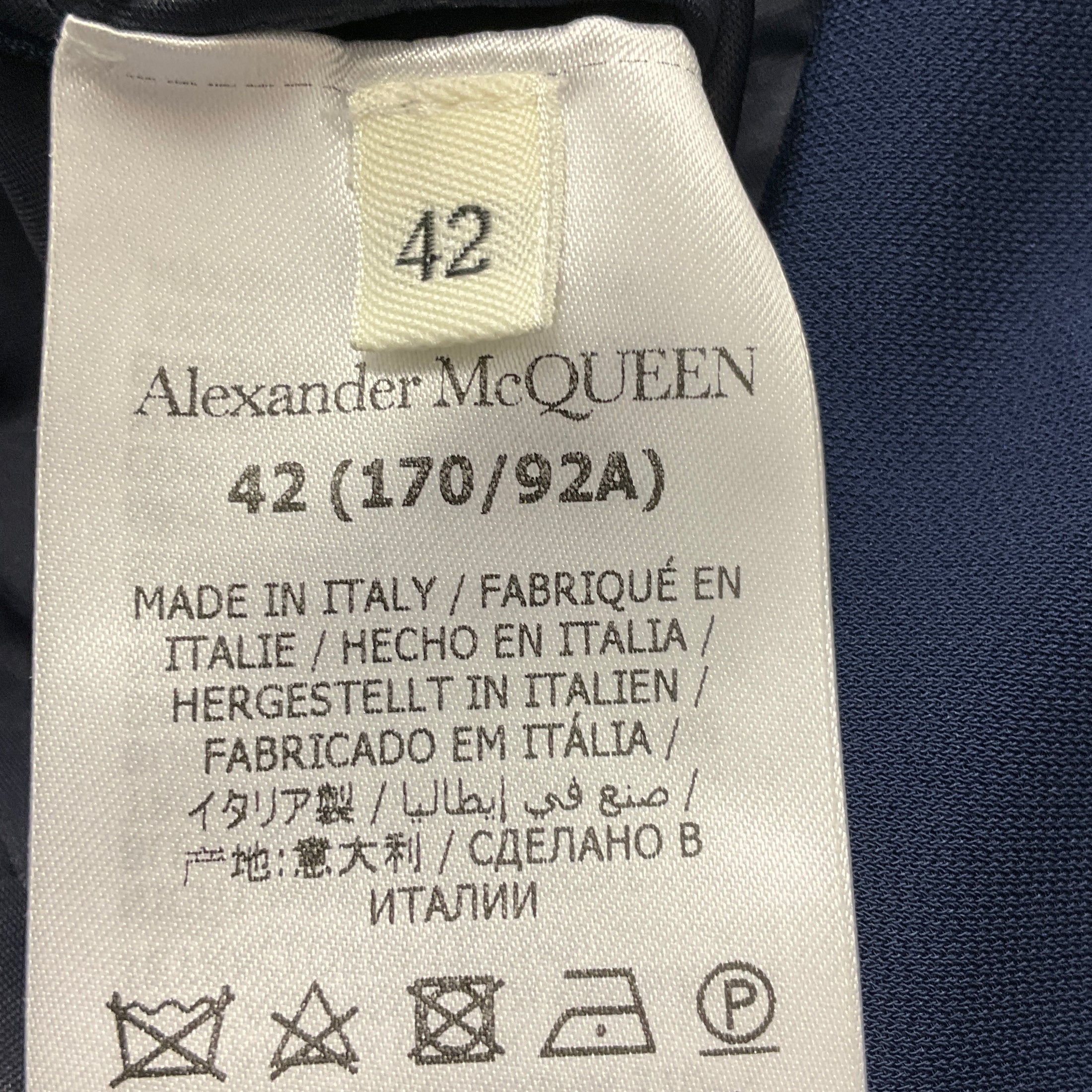 Alexander McQueen Navy 2020 Draped Cocktail Dress