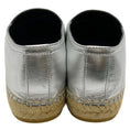 Load image into Gallery viewer, Yves Saint Laurent Silver Metallic Leather Flat Espadrilles
