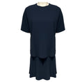Load image into Gallery viewer, Brunello Cucinelli Navy Blue Short Sleeved Tiered Wool Crepe Midi Dress
