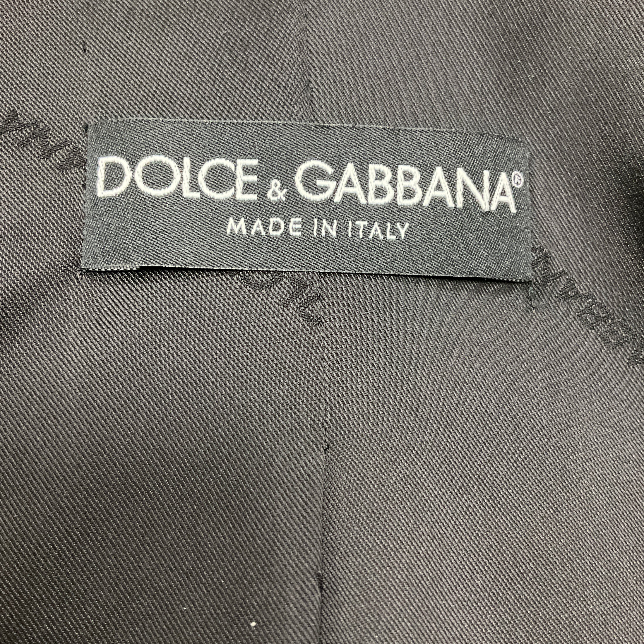 Dolce & Gabbana Black Two Button Wool Stretch Blazer