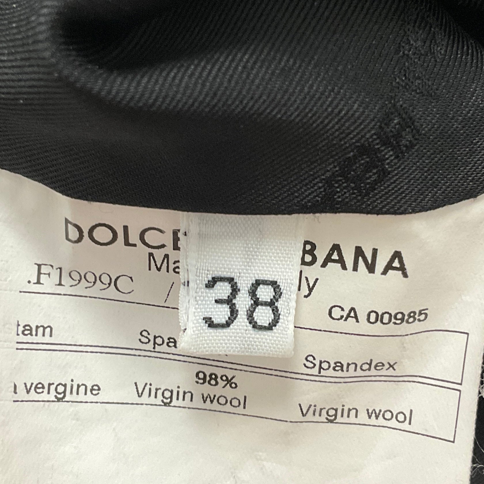 Dolce & Gabbana Black Two Button Wool Stretch Blazer