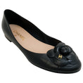 Load image into Gallery viewer, Chanel Black Leather Ballet Flats with Camellia
