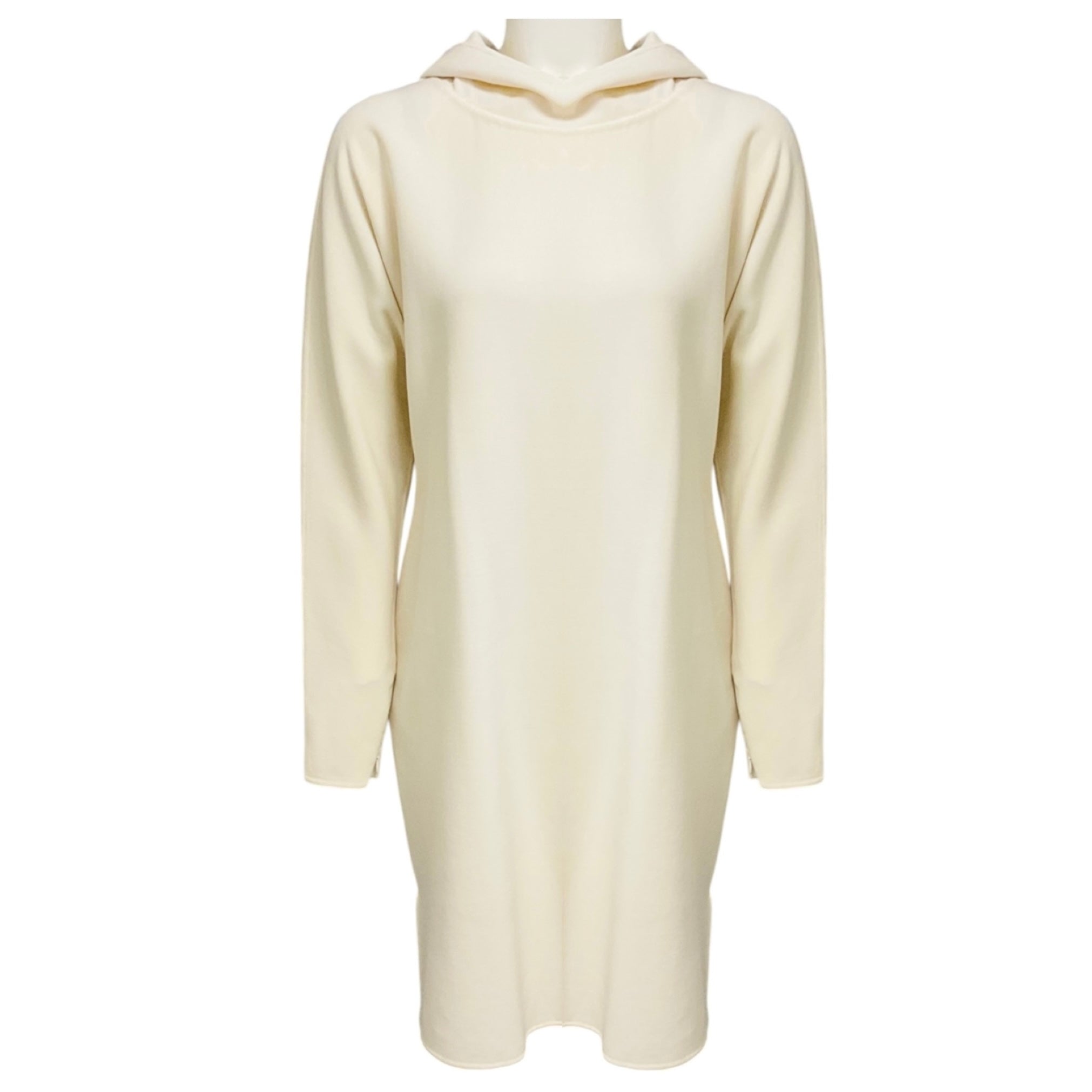 Ralph Lauren Collection Ivory Hooded Wool Crepe Midi Dress
