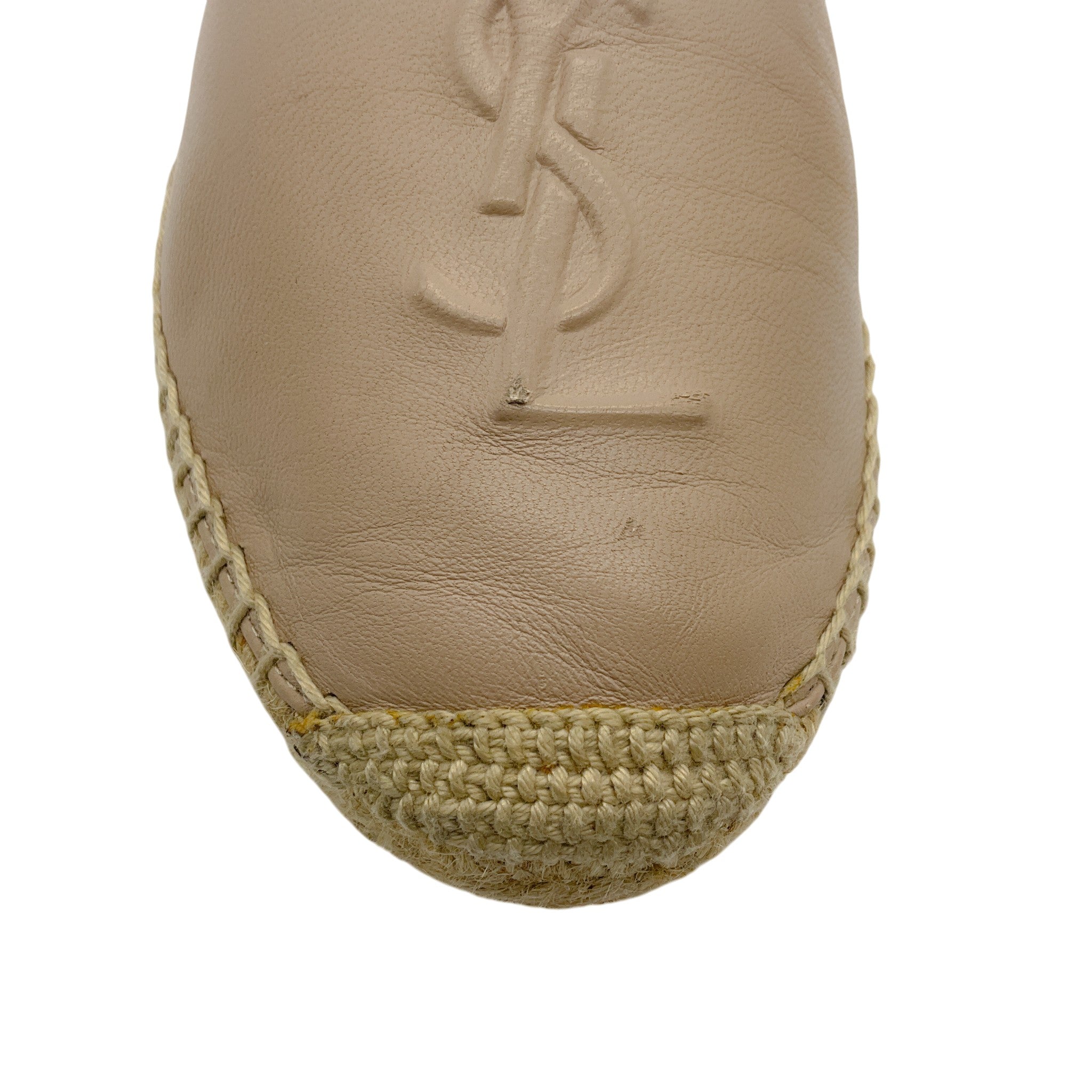 Yves Saint Laurent Rose Poudre Leather Flat Espadrilles