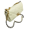 Load image into Gallery viewer, Chanel Cream CC Logo Quilted Leather Medium Chanel 19 Flap Shoulder Bag with Chain Straps and Mixed Metal Hardware
