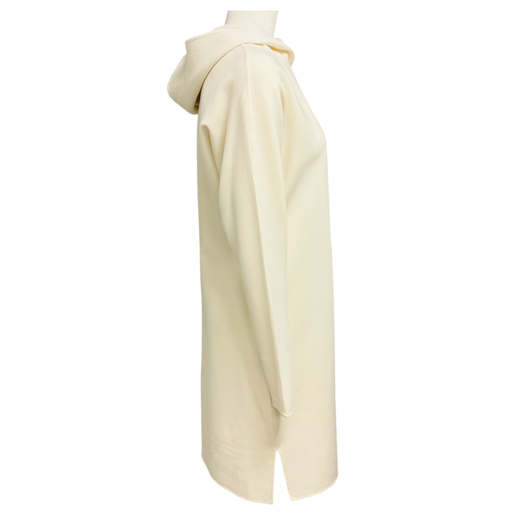 Ralph Lauren Collection Ivory Hooded Wool Crepe Midi Dress