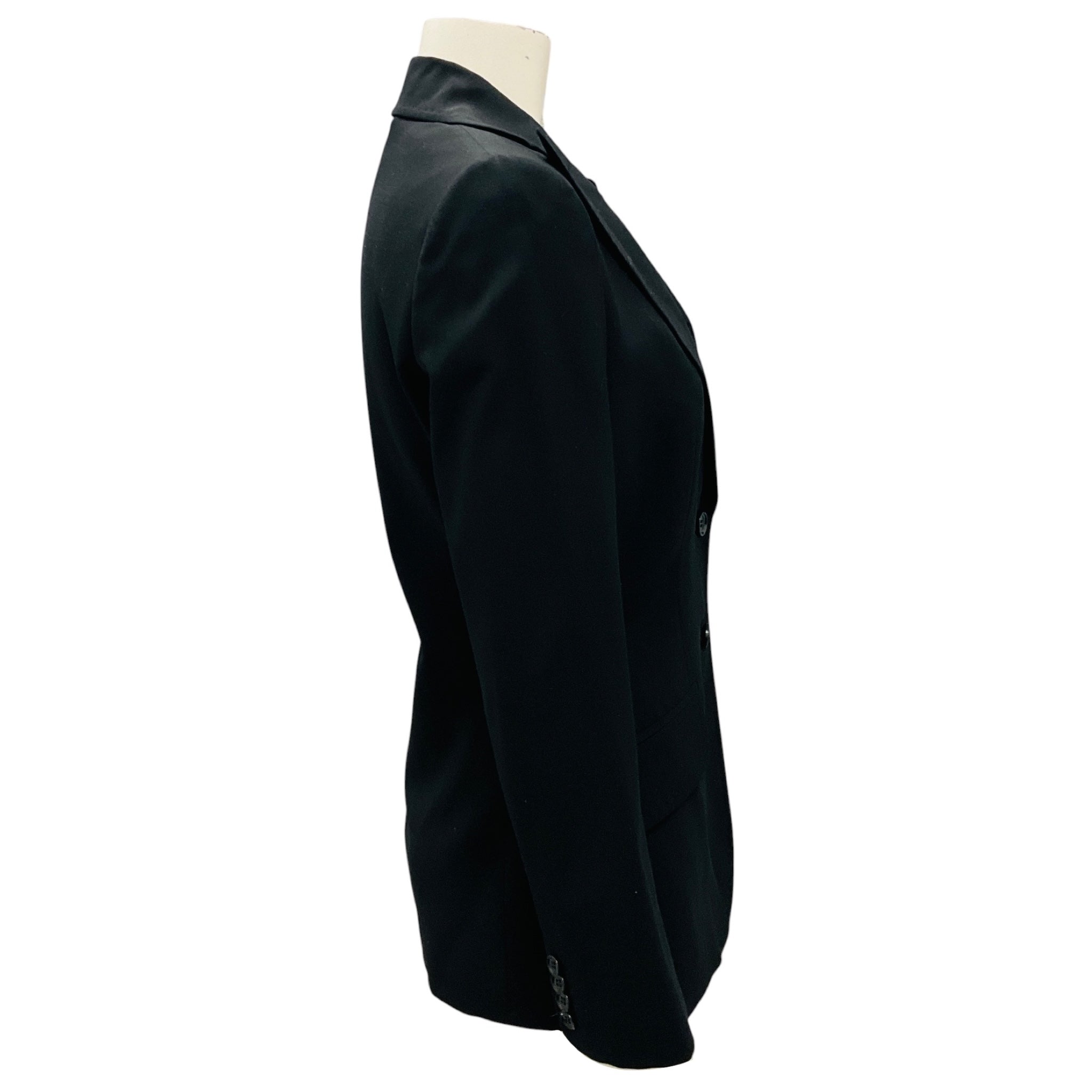 Dolce & Gabbana Black Two Button Wool Stretch Blazer