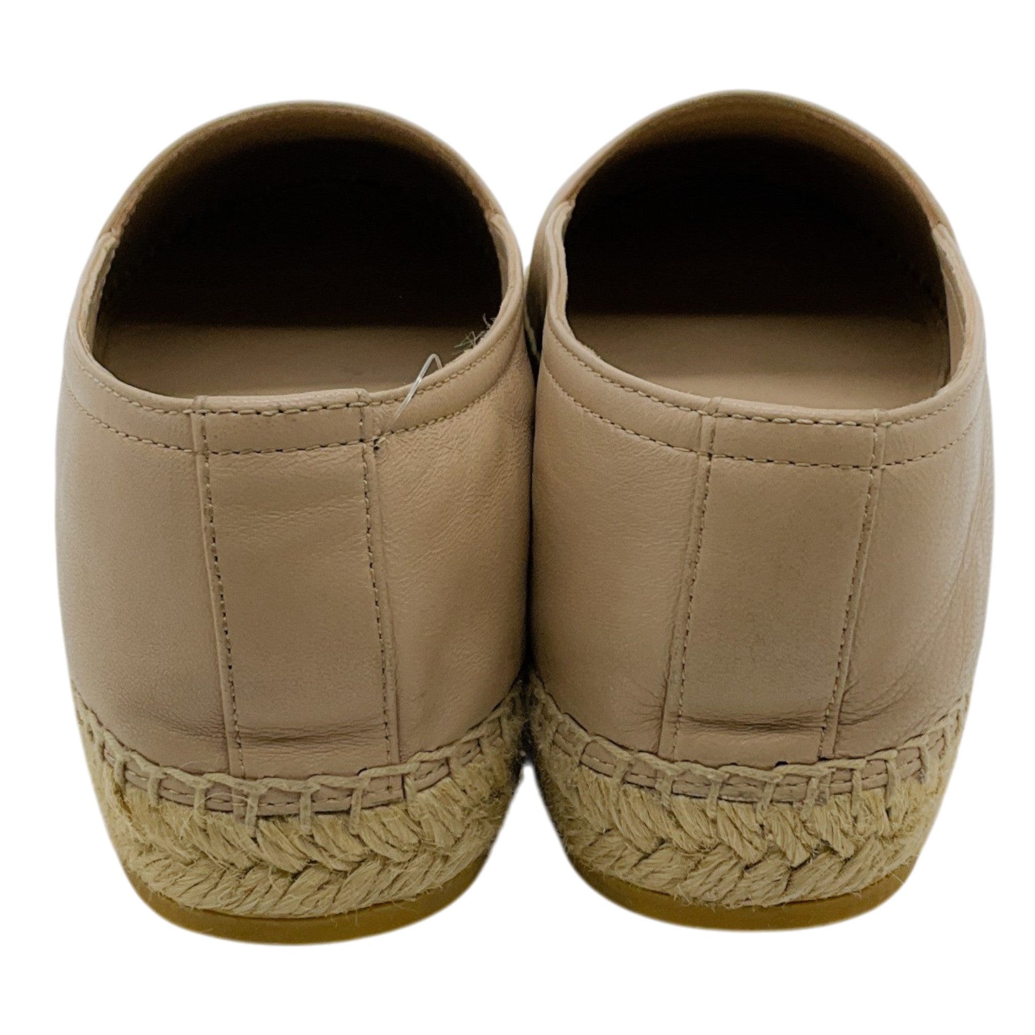 Yves Saint Laurent Rose Poudre Leather Flat Espadrilles