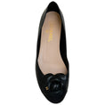 Load image into Gallery viewer, Chanel Black Leather Ballet Flats with Camellia
