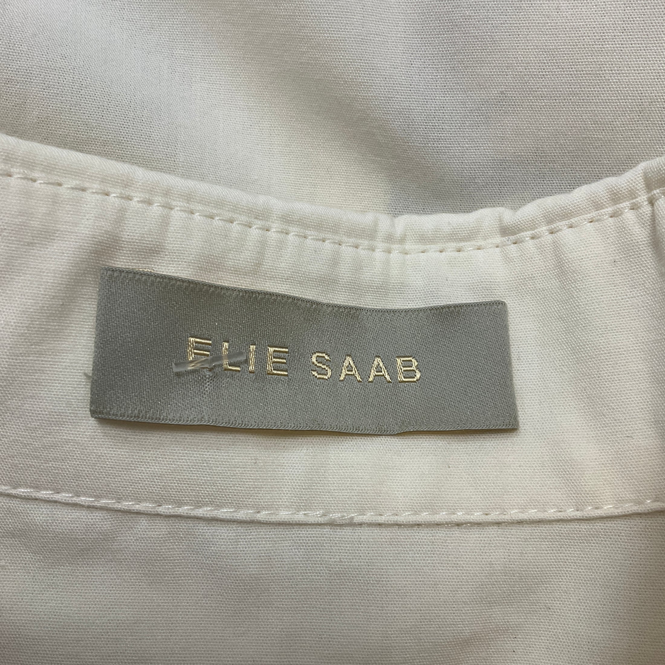 Elie Saab Off White Cotton Embroidered Shirt