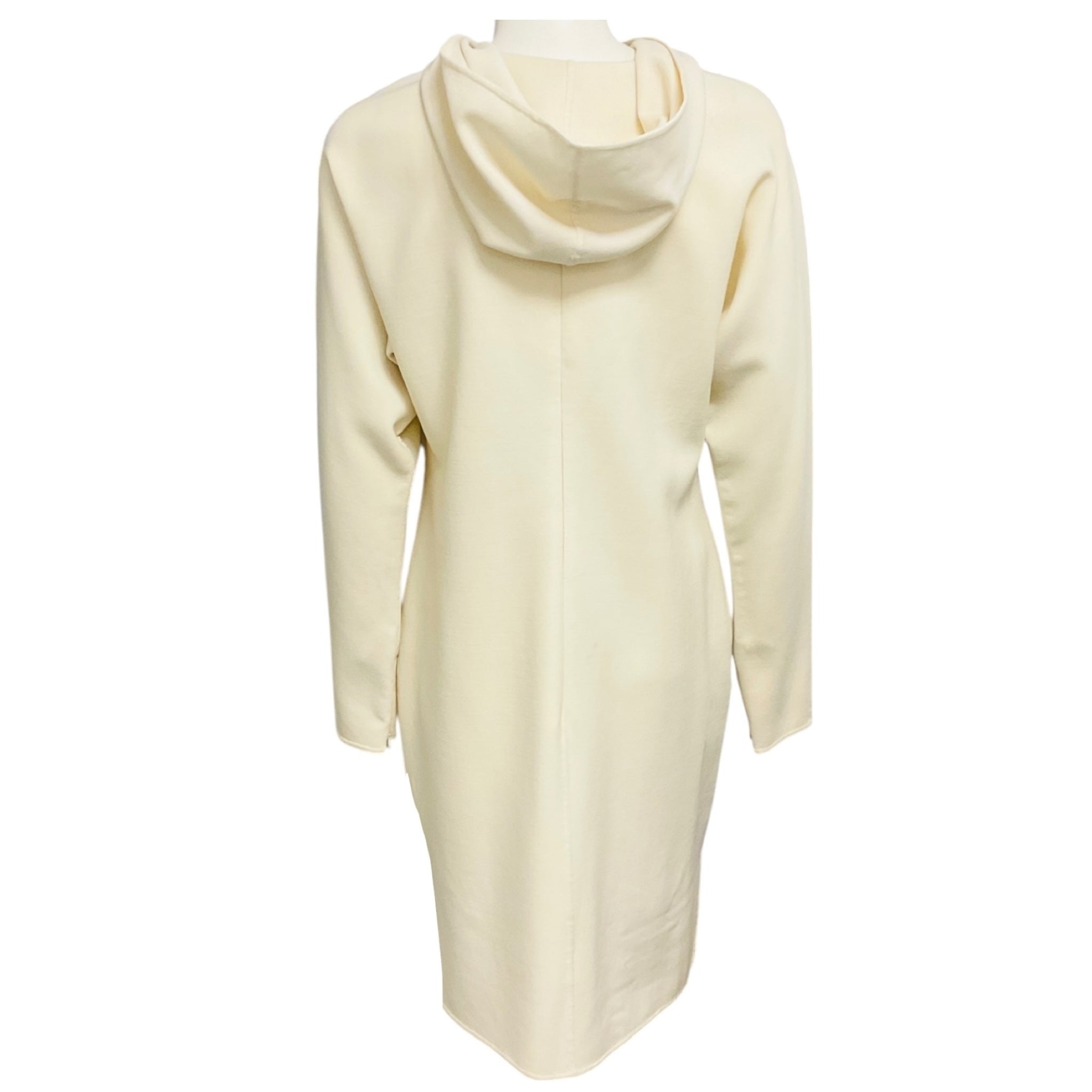 Ralph Lauren Collection Ivory Hooded Wool Crepe Midi Dress
