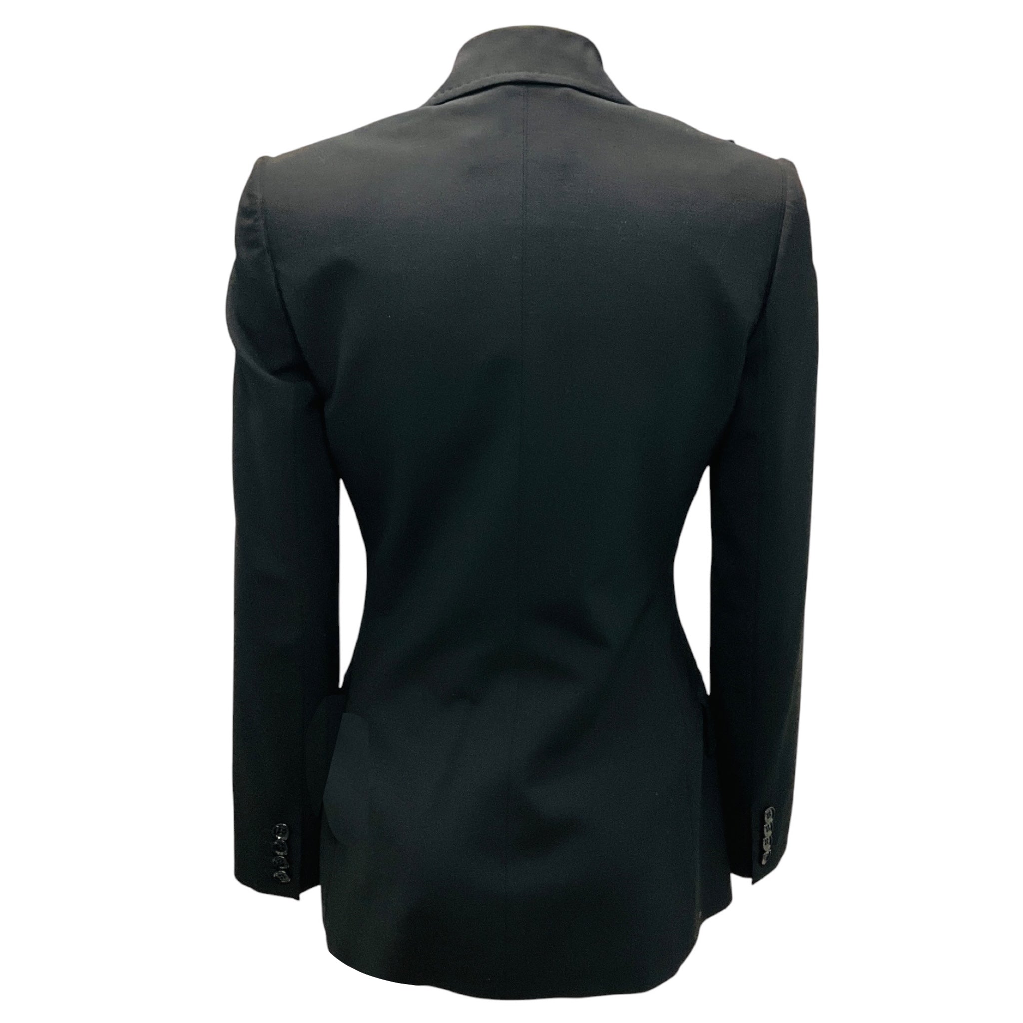 Dolce & Gabbana Black Two Button Wool Stretch Blazer