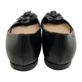 Load image into Gallery viewer, Chanel Black Leather Ballet Flats with Camellia
