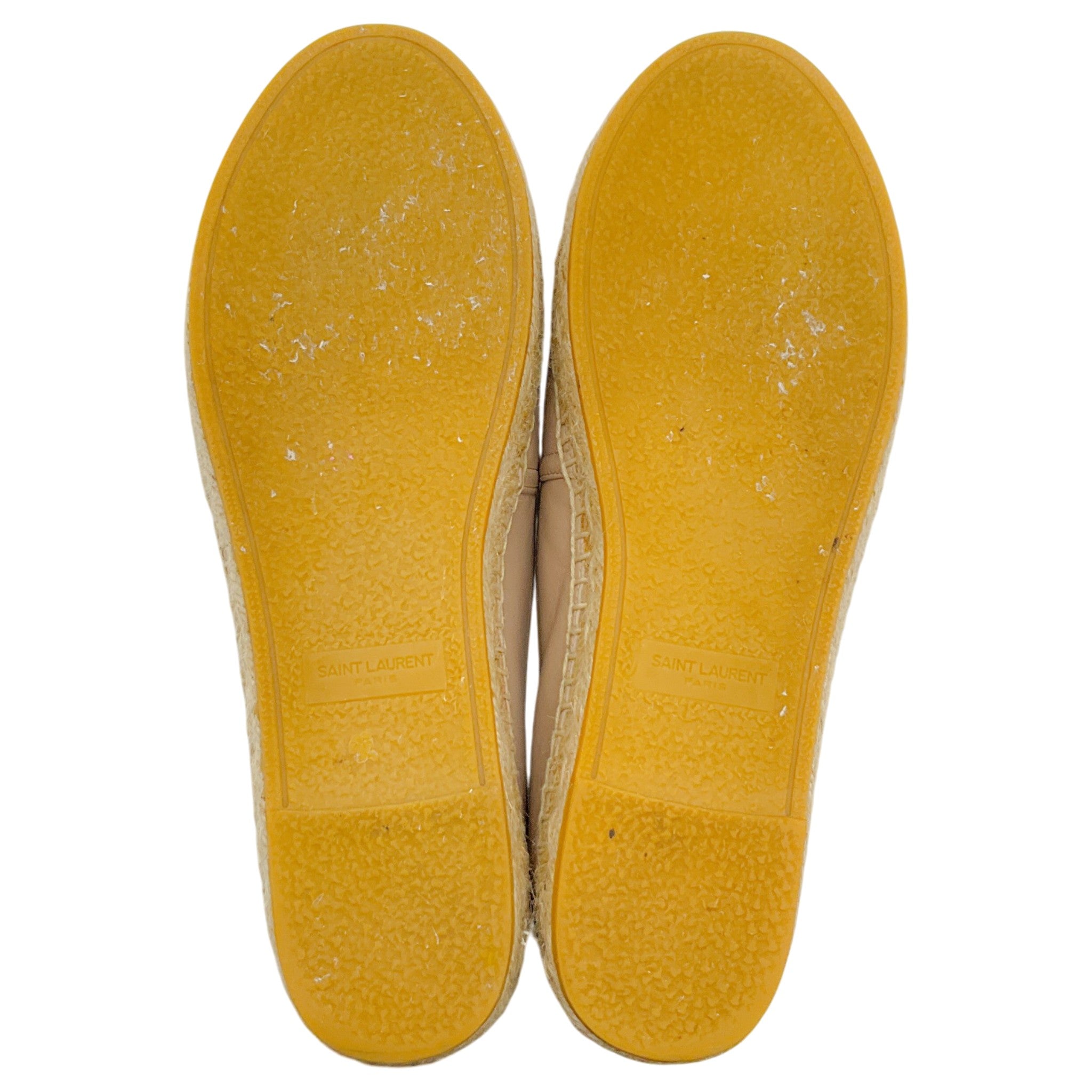 Yves Saint Laurent Rose Poudre Leather Flat Espadrilles