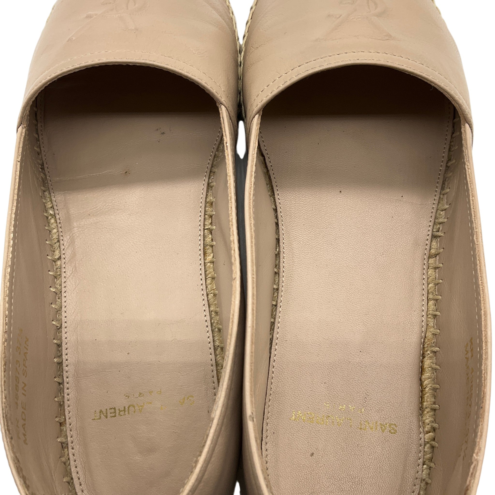 Yves Saint Laurent Rose Poudre Leather Flat Espadrilles